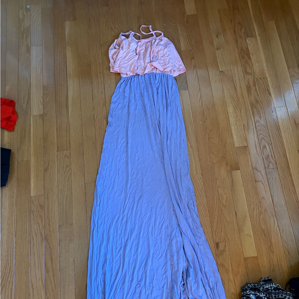 TOBI Peach and Lavender Maxi Dress